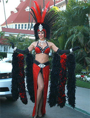 Red and Black Vegas Showgirl